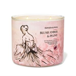 NEW Bath & Body Works Blush Amber & Peony 3-Wick Candle